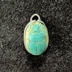 Antique Turquoise Scarab Charm